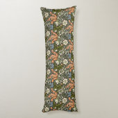 Coussins Longs Morris BlackBackground 1896 Compton Floral Pattern (Dos (Vertical))