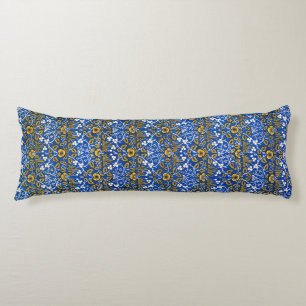 Coussins Longs Morris Vintage 1882 Motif Arrière - plan bleu