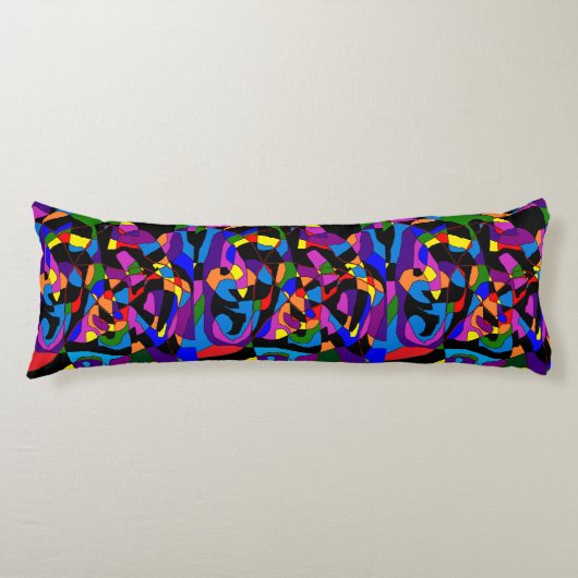 Coussins Longs Mosaïque à motifs de bleu violet rouge noir (Devant)