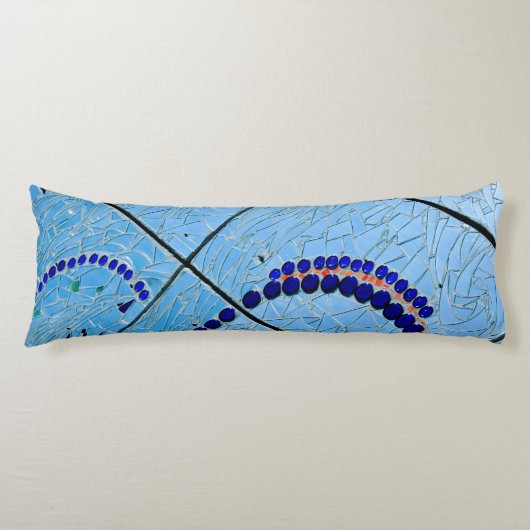 Coussins Longs Mosaïque de miroir bleu Abstrait (Devant)