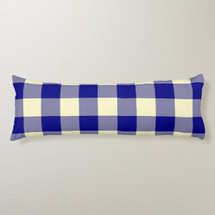 Coussins Longs Motif à carreaux et à plaid bleu jaune