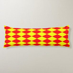 Coussins Longs Motif à carreaux Harlequin rouge jaune