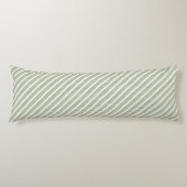 Coussins Longs Motif à cinq bandes vert et blanc olive (Devant)