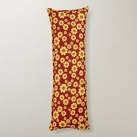 Coussins Longs Motif à fleurs jaunes | Motif de marguerite jaune (Dos (Vertical))