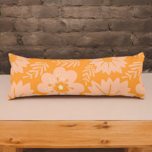 Coussins Longs Motif à fleurs orange Fuzz Vintage rétro