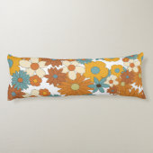 Coussins Longs Motif à fleurs rétro coloré (Dos)