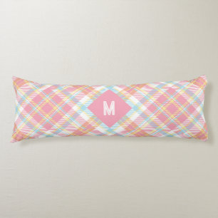 Coussins Longs Motif à monogramme personnalisé carreaux / tartan