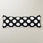 Coussins Longs Motif à points Polka blanc et noir (Devant)