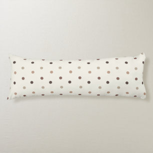 Coussins Longs Motif à pois de bébé dans les tons marron