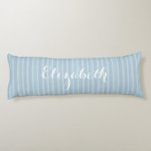 Coussins Longs Motif à rayures bleues chatoyantes personnalisées (Dos)