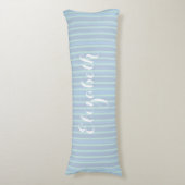 Coussins Longs Motif à rayures bleues chatoyantes personnalisées (Devant (Vertical))