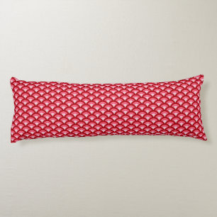 Coussins Longs Motif à vagues Art déco - rouge et fuchsia