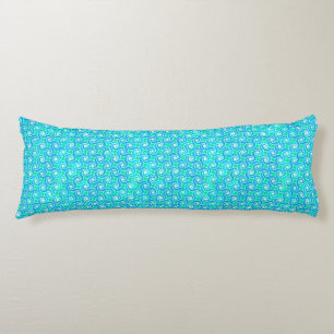 Coussins Longs motif Abstrait - Bleu, Jade vert & Blanc