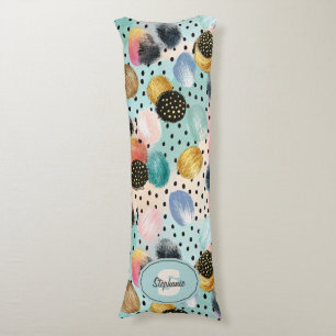 Coussins Longs Motif Abstrait brosse et Pointe Polka