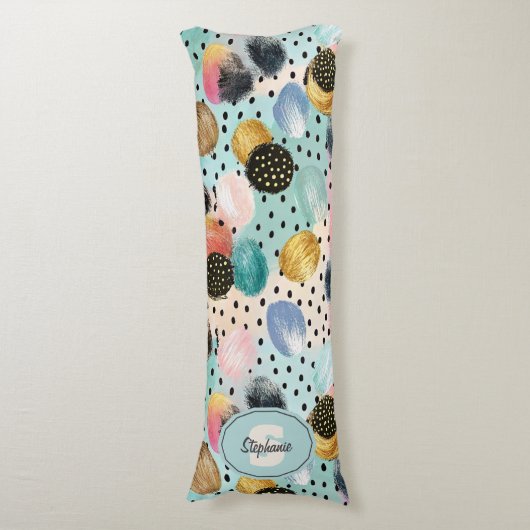 Coussins Longs Motif Abstrait brosse et Pointe Polka (Devant (Vertical))