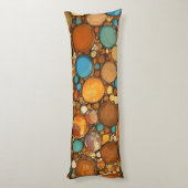 Coussins Longs motif abstrait : cercles bruns (Dos (Vertical))