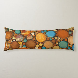 Coussins Longs motif abstrait : cercles bruns