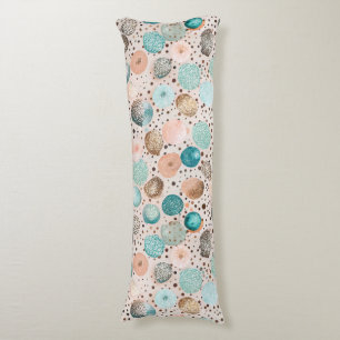 Coussins Longs Motif Abstrait chatoyant en Turquoise, Rose