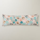 Coussins Longs Motif Abstrait chatoyant en Turquoise, Rose (Devant)