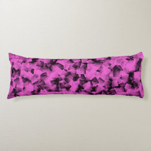Coussins Longs Motif Abstrait Cubiste Rose Noir