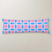 Coussins Longs Motif Abstrait de Carrés rose et bleu (Dos)