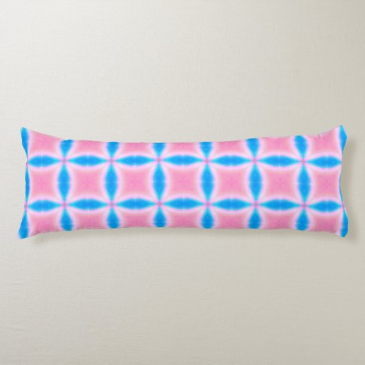 Coussins Longs Motif Abstrait de Carrés rose et bleu (Devant)