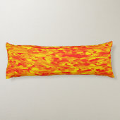 Coussins Longs Motif Abstrait orange rouge jaune (Dos)