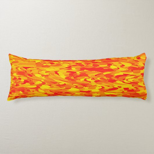 Coussins Longs Motif Abstrait orange rouge jaune (Devant)