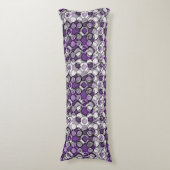 Coussins Longs Motif Abstrait pourpre, gris et cercle noir (Devant (Vertical))