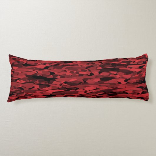 Coussins Longs Motif Abstrait Rouge Noir (Devant)
