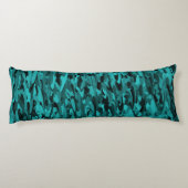 Coussins Longs Motif Abstrait Sarcelle Noir (Dos)