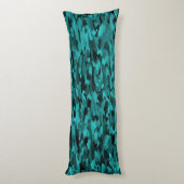 Coussins Longs Motif Abstrait Sarcelle Noir (Dos (Vertical))