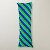 Coussins Longs Motif arc-en-ciel bleu vert abstrait 3D (devant Vertical)