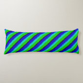Coussins Longs Motif arc-en-ciel bleu vert abstrait 3D (Devant)