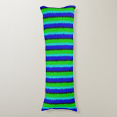 Coussins Longs Motif arc-en-ciel bleu vert abstrait 3D (devant Vertical)