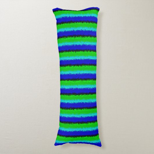 Coussins Longs Motif arc-en-ciel bleu vert abstrait 3D (devant Vertical)