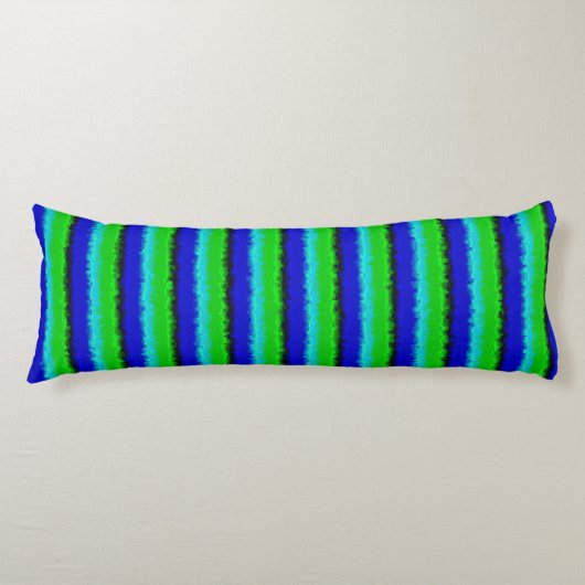 Coussins Longs Motif arc-en-ciel bleu vert abstrait 3D (Devant)