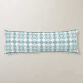 Coussins Longs Motif Argyle à carreaux blanc sarcelle (Dos)