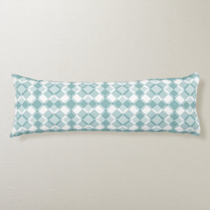 Coussins Longs Motif Argyle à carreaux blanc sarcelle