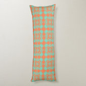 Coussins Longs Motif Argyle à carreaux de turquoise corail (Dos (Vertical))