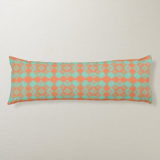Coussins Longs Motif Argyle à carreaux de turquoise corail (Devant)