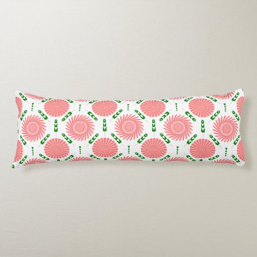 Coussins Longs motif aux fleurs roses (Devant)