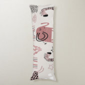 Coussins Longs motif avec de mignons éléphants et girafes géant (Devant (Vertical))