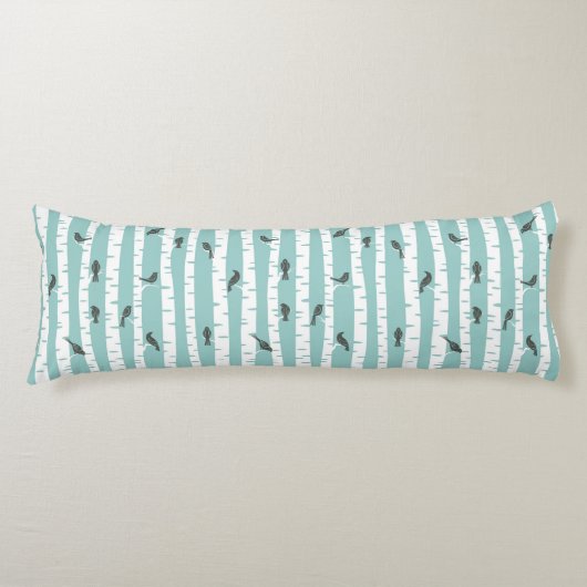 Coussins Longs Motif avec des oiseaux et des arbres (Devant)