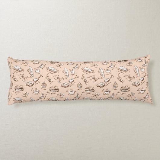 Coussins Longs Motif avec la nourriture (Dos)