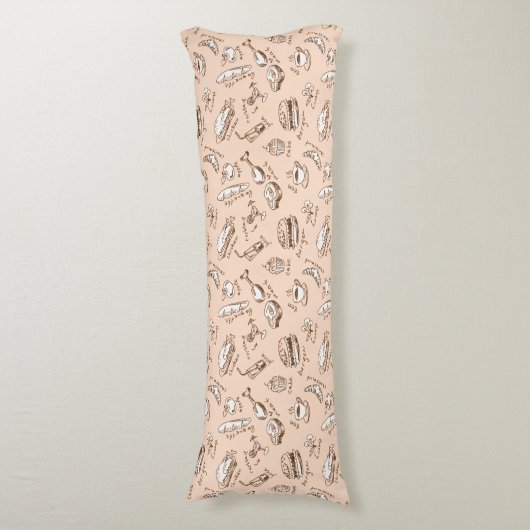 Coussins Longs Motif avec la nourriture (Devant (Vertical))