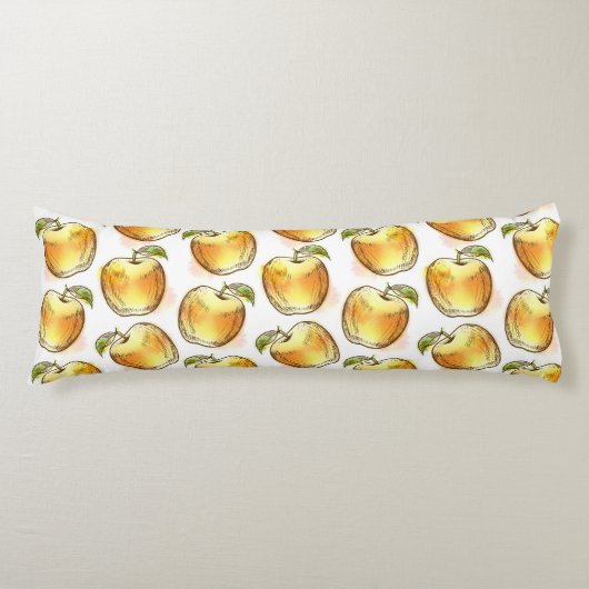 Coussins Longs Motif avec la pomme jaune (Devant)