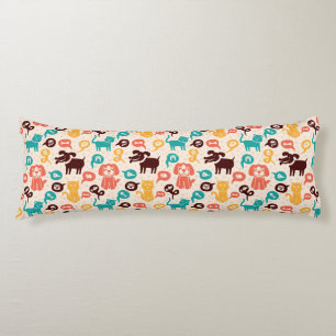 Coussins Longs Motif avec les chats et les chiens drôles