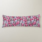 Coussins Longs motif avec les chats mignons 2 de griffonnage de (Devant)