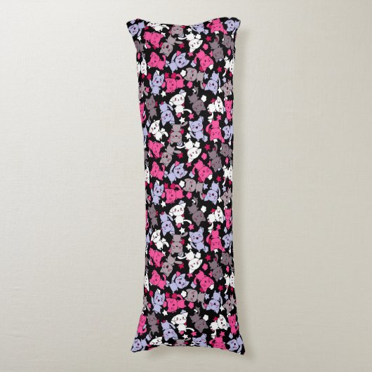 Coussins Longs motif avec les chats mignons 3 de griffonnage de (Devant (Vertical))